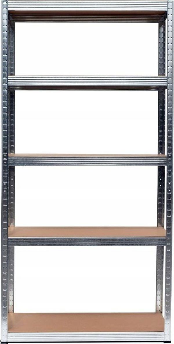 Topeshop Μεταλλικό Ράφι Αποθήκευσης G9030, 5 Ράφια, Γαλβανισμένος Χάλυβας, 180x90x30cm, 875kg Αντοχή, Ασημί
