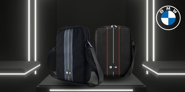 BMW Τσάντα Tablet 8" Nylon Με Red Stripe - Μαύρο/Black (BMTB8COMPVSKR)