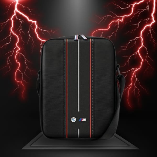 BMW Τσάντα Tablet 8" Nylon Με Red Stripe - Μαύρο/Black (BMTB8COMPVSKR)