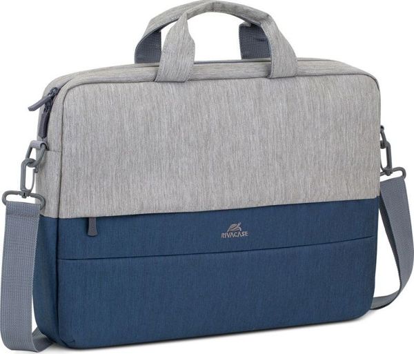 Τσάντα Laptop RivaCase Prater 15.6" RC7532_DG, Αντικλεπτική, Αδιάβροχη, Γκρι-Μπλε