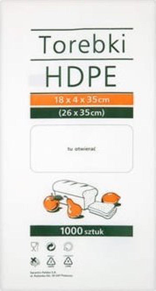 Τσάντες Τροφίμων HDPE NoName 18x4x35cm & 26x35cm, 1000 Τεμάχια