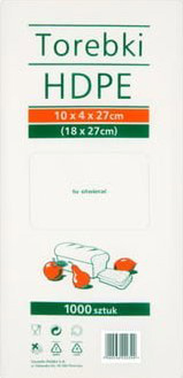 NoName Τσάντες HDPE 18x27 cm, Πακέτο 1000 Τεμάχια - Λευκές Σακούλες Φανελάκι