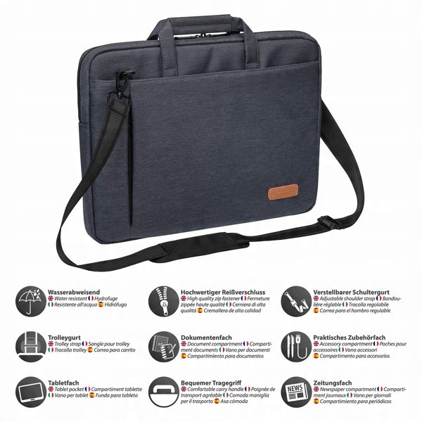 Τσάντα Pedea PEDEA Notebooktasche "ELEGANCE" 39,6cm (15,6"), γκρι + Ποντίκι