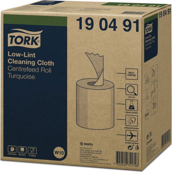 Tork Υφασμάτινο Καθαριστικό Premium Χαμηλής Χνουδωτότητας - Τιρκουάζ