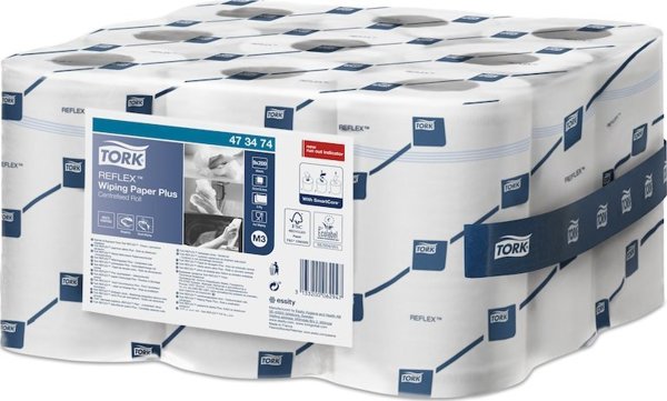 Tork Tork Reflex - Χαρτί καθαρισμού σε ρολό για μεσαία βρωμιά, 1-στρώση, M3, advanced - Λευκό