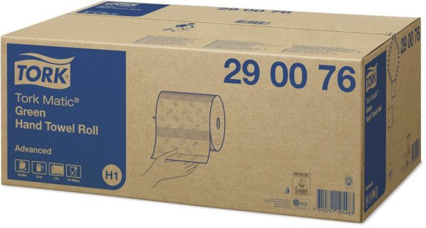 Tork Matic Χαρτοπετσέτα σε Ρολό Advanced, Πράσινο Ανακυκλωμένο Υλικό, 150m