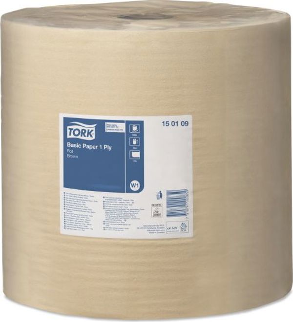 Tork Basic Χαρτί Καθαρισμού σε Μεγάλο Ρολό, 1-Στρώση, Universal, Καφέ, 1 Τεμάχιο