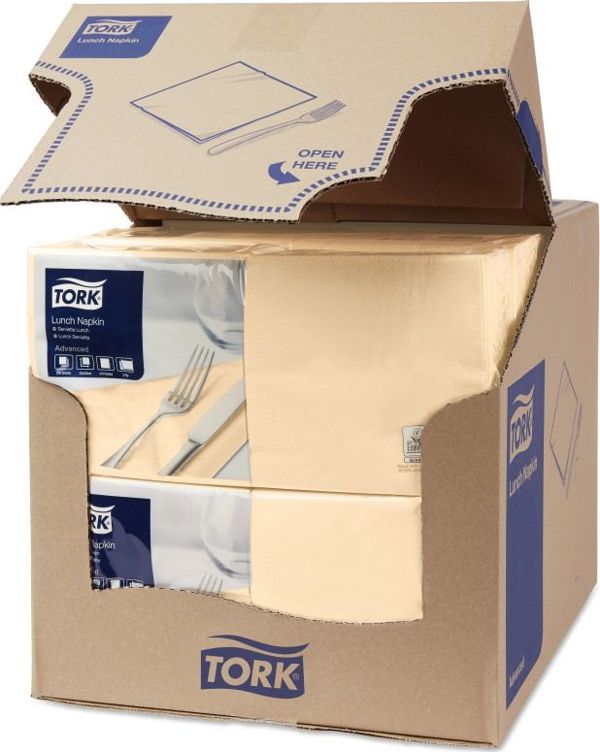 Tork Tork - Μεσημεριανό χαρτοπετσέτες, προηγμένες, 2 στρώσεις - Sand 8859013 5010195408937