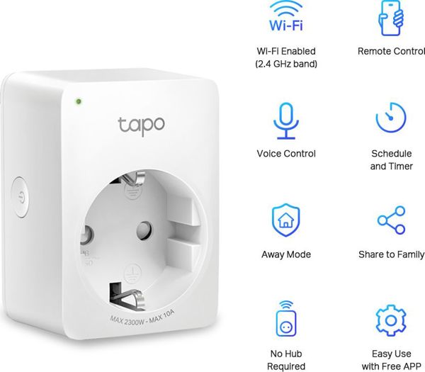 TP-Link TP-LINK TAPO P100 Έξυπνη Πρίζα Wi-Fi 4 τεμάχια