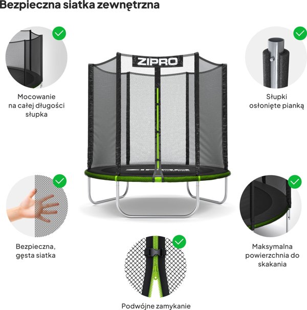 Τραμπολίνο κήπου Zipro Jump Pro  με εξωτερικό δίκτυ 6FT 183cm