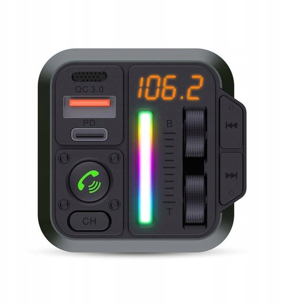 Πομπός FM αυτοκινήτου Nedis CATR2024BK Bluetooth 1" σταθερός Μαύρος