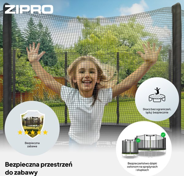 Τραμπολίνα κήπου Zipro Jump Pro με εξωτερικό δίχτυ 10FT 312cm