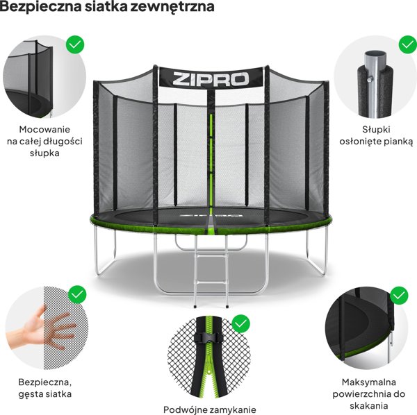 Τραμπολίνα κήπου Zipro Jump Pro με εξωτερικό δίχτυ 10FT 312cm