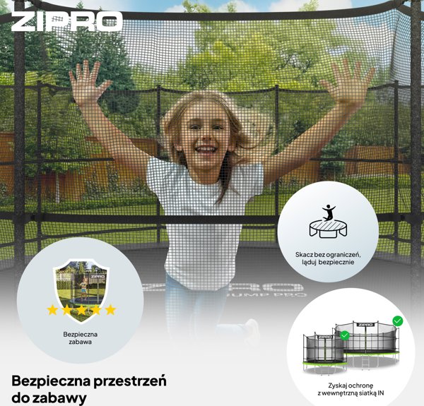 Τραμπολίνο κήπου Zipro Jump Pro με εσωτερικό δίχτυ 8FT 252cm
