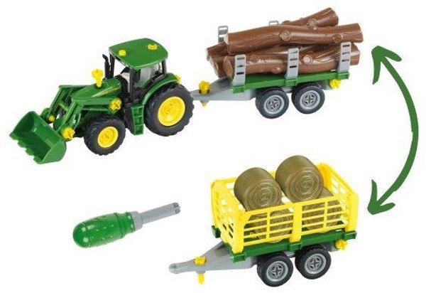 Τρακτέρ John Deere για συναρμολόγηση με 2 ρυμουλκούμενα
