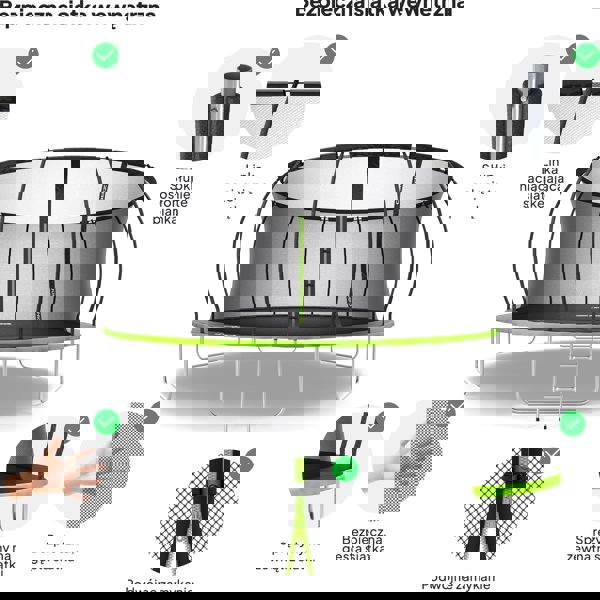 Τραμπολίνο κήπου Zipro Jump Pro Premium με εσωτερικό δίχτυ 16FT 496cm