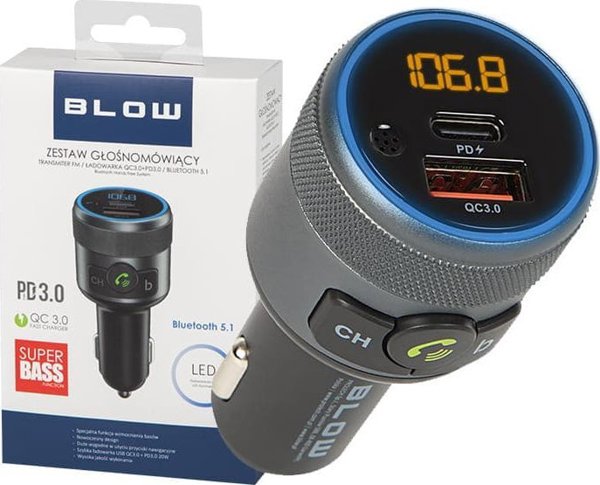 Πομπός FM Blow 74-167# Πομπός fm blow bluetooth5.1+qc3.0