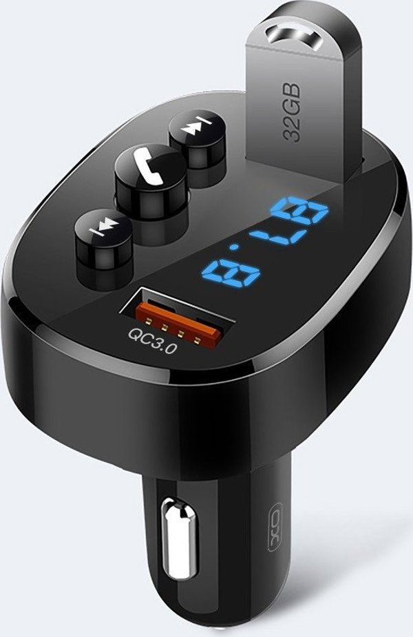 Πομπός FM XO Πομπός FM XO BCC03 Bluetooth, QC 3.0, 2x USB, 18W (μαύρο)