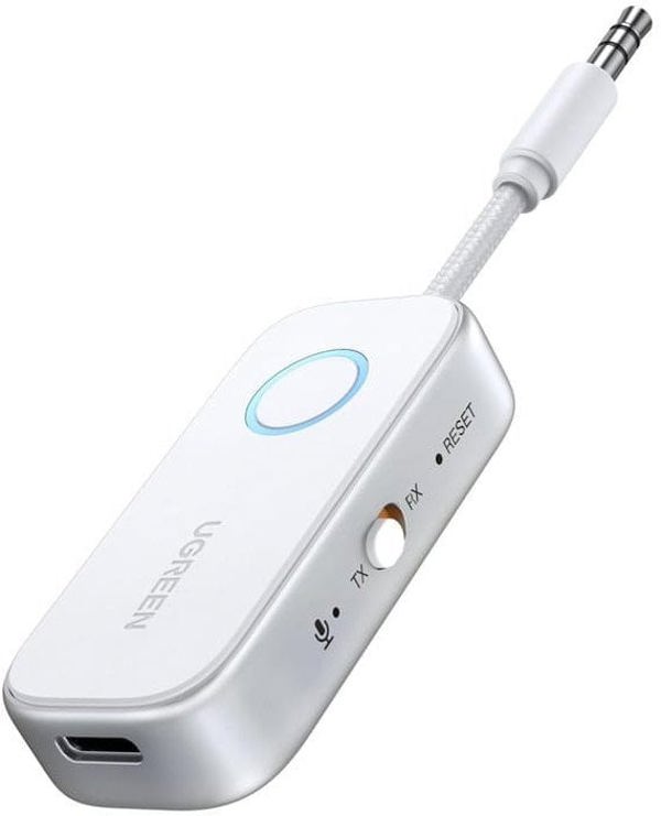 UGREEN Πομπός Bluetooth 5.4 CM872, Διπλή Λειτουργία TX/RX, 18 Ώρες Αυτονομία, Λευκό