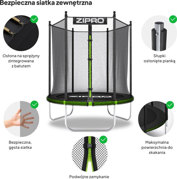 Τραμπολίνο κήπου Zipro Jump Pro OUT με εξωτερικό δίχτυ 4FT 127cm