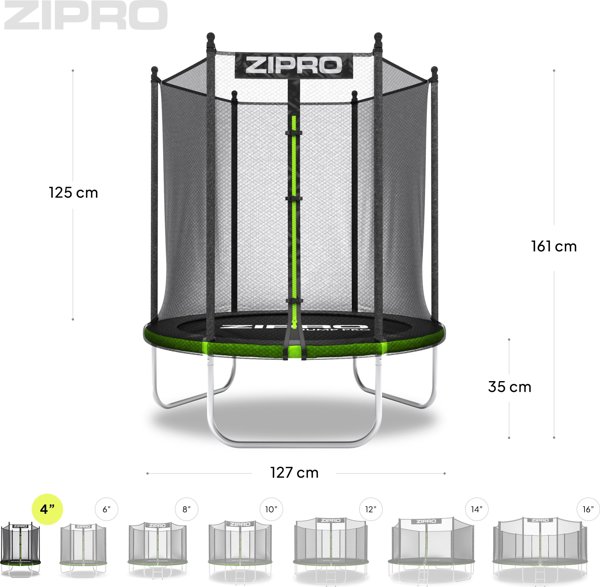 Τραμπολίνο κήπου Zipro Jump Pro OUT με εξωτερικό δίχτυ 4FT 127cm