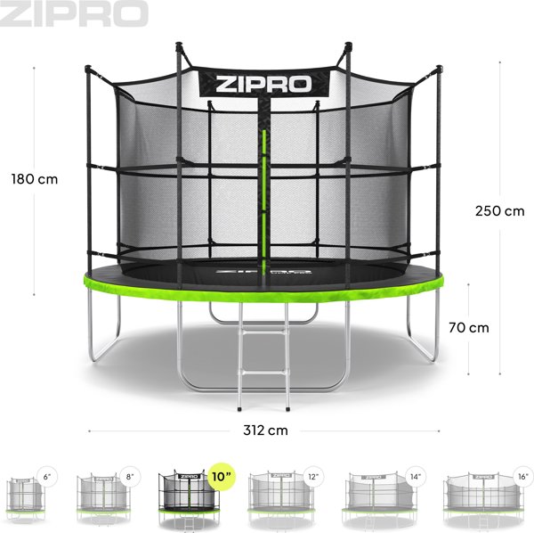 Τραμπολίνα κήπου Zipro Jump Pro με εσωτερικό δίχτυ 10FT 312cm