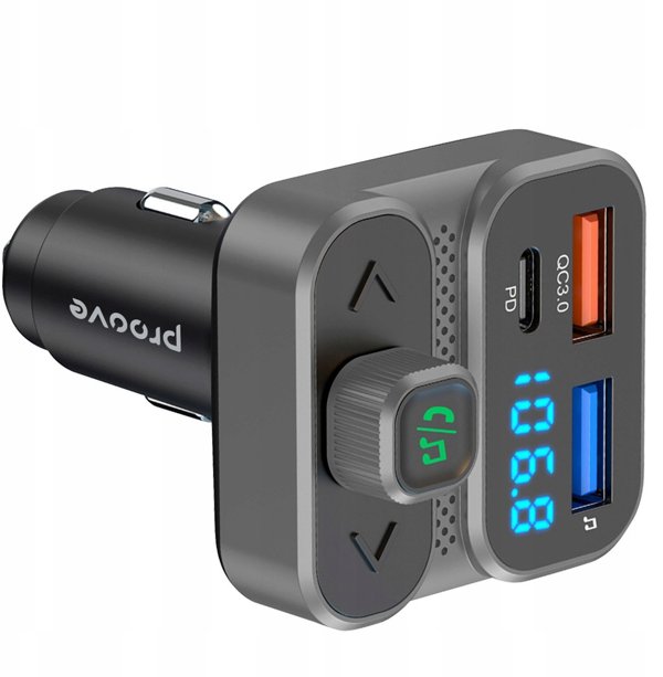 Πομπός FM Bluetooth 5.3 Φορτιστής Αυτοκινήτου USB Type-C PD 36W Proove / FMLX20120003 / LUXOR SE