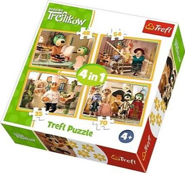 Trefl Παζλ 4 σε 1 Οικογένεια Treflik - Προετοιμασίες για τη Χοροεσπερίδα