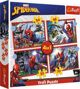 Trefl Παζλ 4 σε 1 Marvel Spider-Man, Σετ με 4 Διαφορετικά Παζλ για Παιδιά, Κωδ. 34384