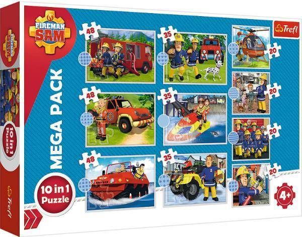 Trefl Puzzle 10in1 Fireman Sam. Γνωρίστε την ομάδα διάσωσης του Fireman Sam 90382 Trefl 8744645 5900511903829