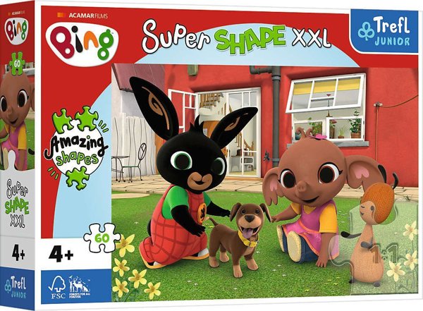 Trefl Παζλ 60 κομμάτια Super Shape XXL Bing Διασκέδαση με το σκυλάκι