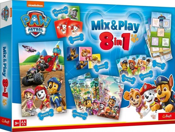Trefl TREFL PAW PATROL 8σε1 Σετ επιτραπέζιων παιχνιδιών Mix&play