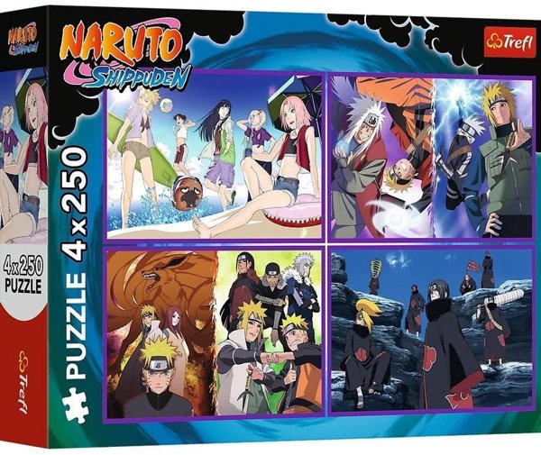 Trefl Παζλ Naruto Shippuden - Περιπέτειες του Naruto Uzumaki, 4x250 Κομμάτια (13339)