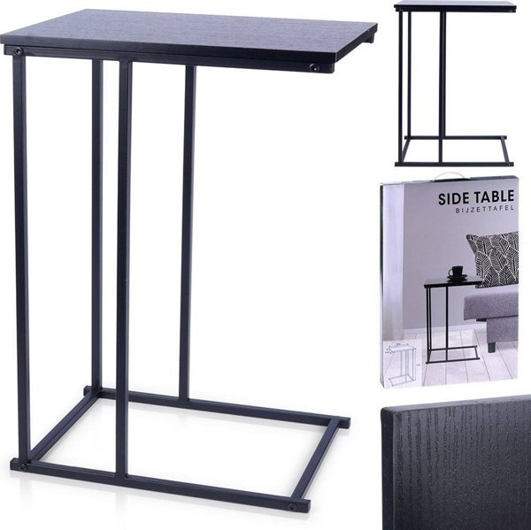 TRENDS4YOU Μεταλλικό μαύρο βοηθητικό τραπεζάκι 40x26x58 cm