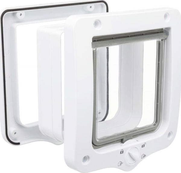 Trixie Cat Door με 4 Φόρμες Κλεισίματος, 2 Τούνελ, Λευκό 7301853 4047974442319