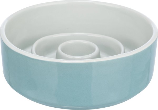 Trixie Slow Feeding, κεραμικό μπολ, για σκύλους/γάτες, γκρι/μπλε, 1,1 l/17 cm, επιβραδύνει το φαγητό 12314474 4011905245218