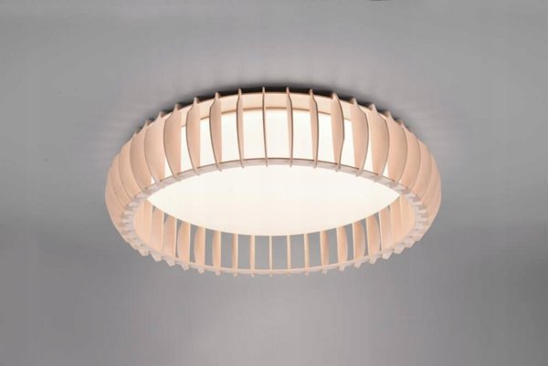Φωτιστικό οροφής Trio Reality Monte LED, 60 εκ., 4400 lm, χρώμα ξύλου