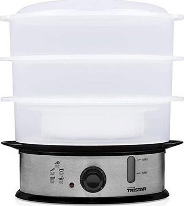 Ατμομάγειρας Tristar VS-3914 1200W, 11L με 3 Καλάθια, Ασημί/Μαύρο