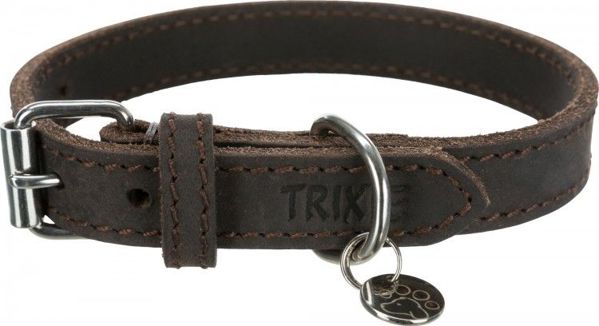 Trixie Rustic περιλαίμιο, για σκύλο, σκούρο καφέ, XS–S: 27–34 cm/18 mm, από παχύ δέρμα