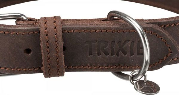 Trixie Rustic περιλαίμιο, για σκύλο, σκούρο καφέ, XS–S: 27–34 cm/18 mm, από παχύ δέρμα