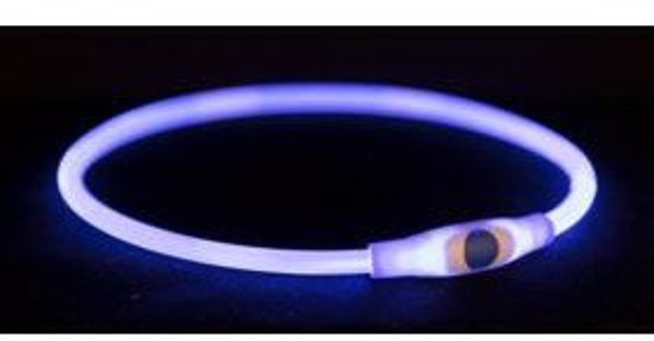 Δαχτυλίδι φωτός Trixie USB, L–XL: 65 cm/ø 8 mm, μπλε