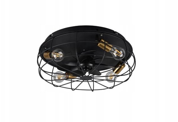 Trio Trondheim fan lamp 48 cm, 4 x E27, matte black