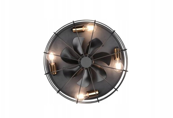 Trio Trondheim fan lamp 48 cm, 4 x E27, matte black
