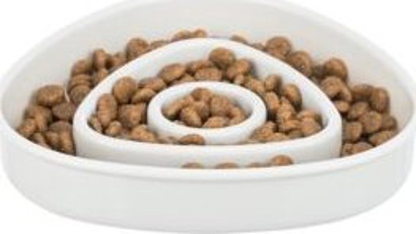 Trixie Slow Feeding, μπολ, για γάτες, γκρι, πλαστικό/TPR, 0,35 l/15×15 cm, επιβραδύνει το φαγητό 12314582 4047974251911