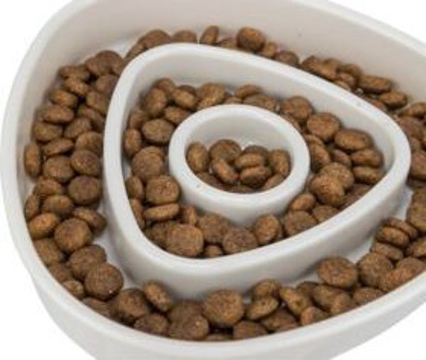 Trixie Slow Feeding, μπολ, για γάτες, γκρι, πλαστικό/TPR, 0,35 l/15×15 cm, επιβραδύνει το φαγητό 12314582 4047974251911