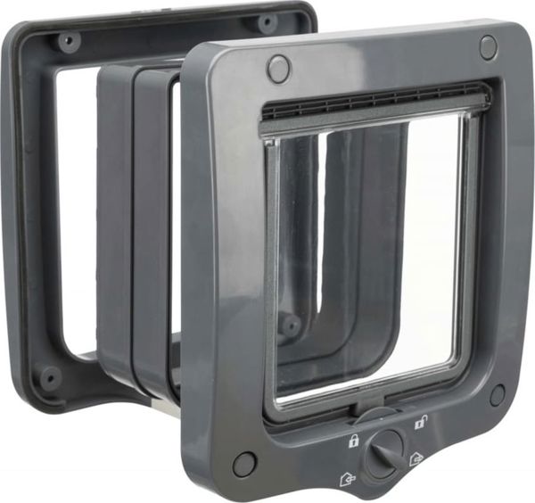 Trixie Cat Door με 4 Φόρμες Κλεισίματος, 2 Τούνελ, Γκρι 7301854 4047974442326