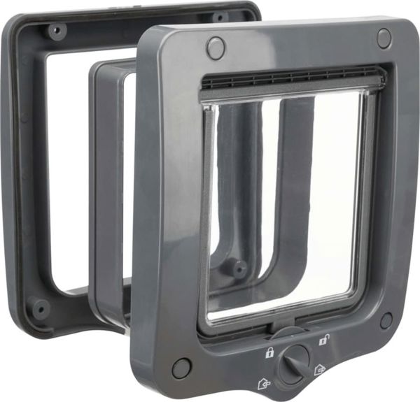 Trixie Cat Door με 4 Φόρμες Κλεισίματος, 2 Τούνελ, Γκρι 7301854 4047974442326