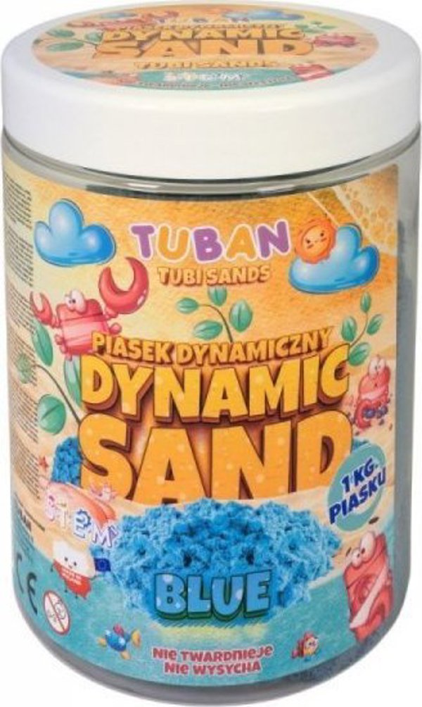 Tuban Δυναμική Άμμος Μοντελισμού, Μπλε, 1kg - Εκπαιδευτικό Παιχνίδι Δημιουργικότητας