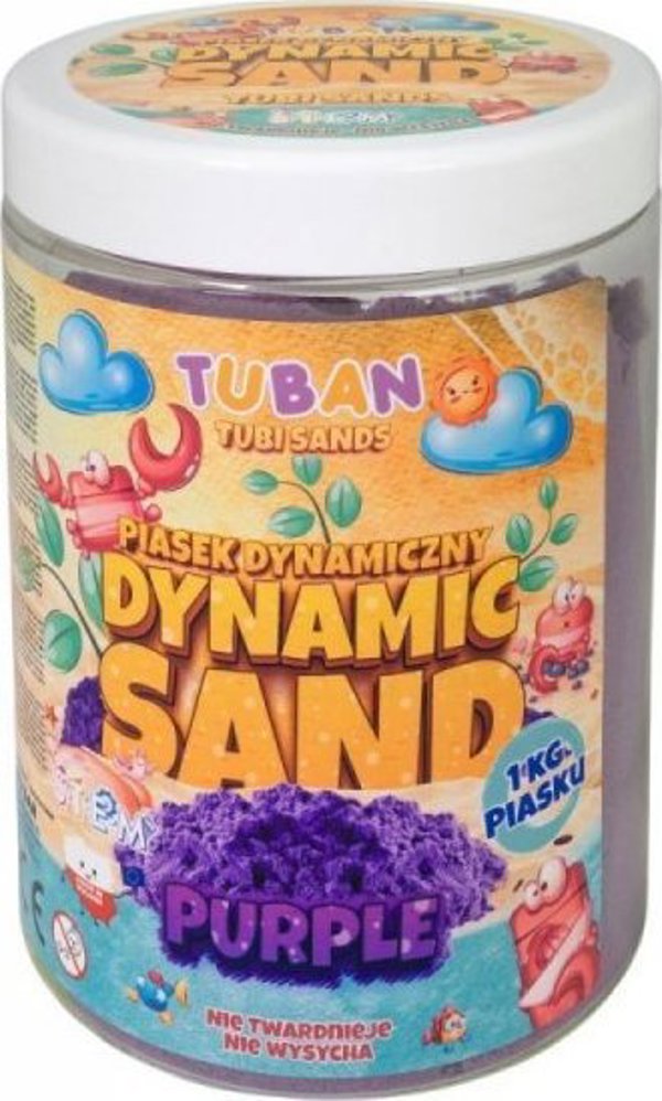 TUBAN Δυναμική Άμμος Μοντελισμού, Μοβ, 1kg - Εκπαιδευτικό Παιχνίδι Δημιουργικότητας