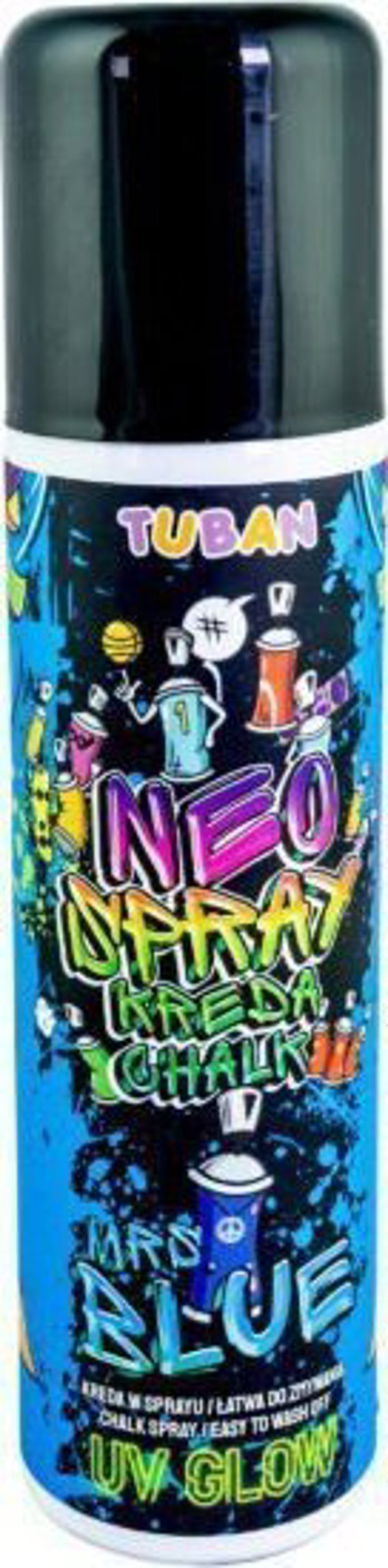 TUBAN Σπρέι Κιμωλίας Neo 150ml, Μπλε Χρώμα για Σχέδια σε Άσφαλτο, Ξύλο και Γυαλί